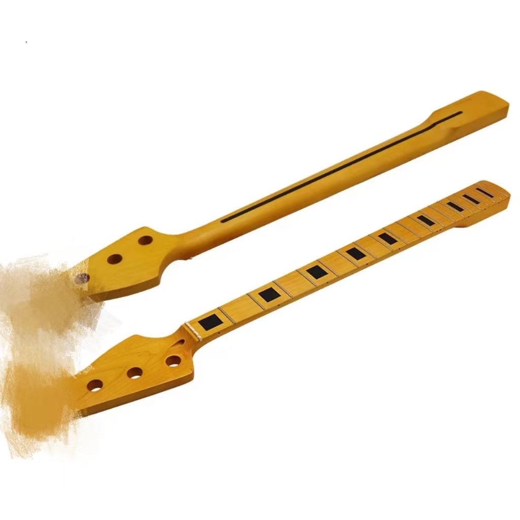 Exquisiter viersaitiger E-Bass-Ausschnitt, Gelb Plus Ahorn stumm, photo elektrischer Bass griff, DIY-Zubehör, 4-saitige, 20 Pin