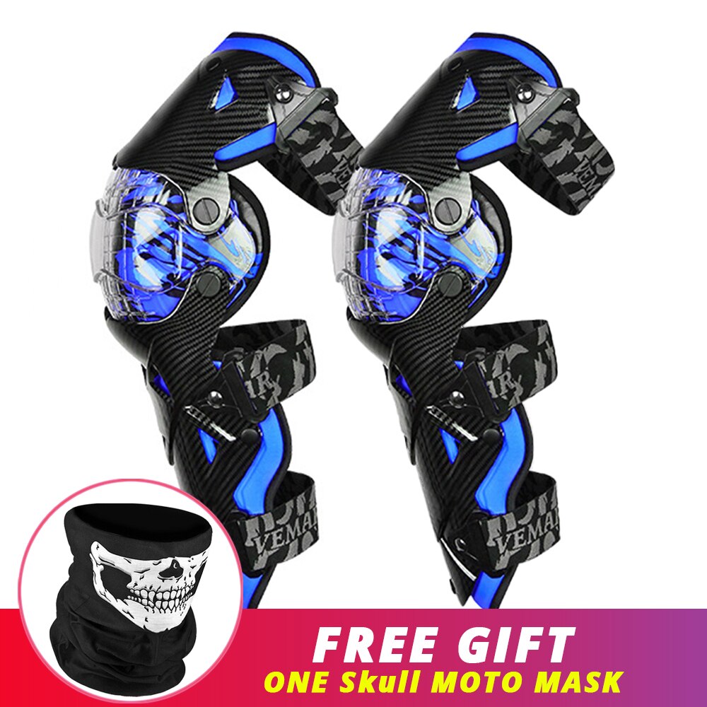 Genouillères roses pour Moto, protection des genoux pour femmes et hommes, équipement de protection: E-18 Blue