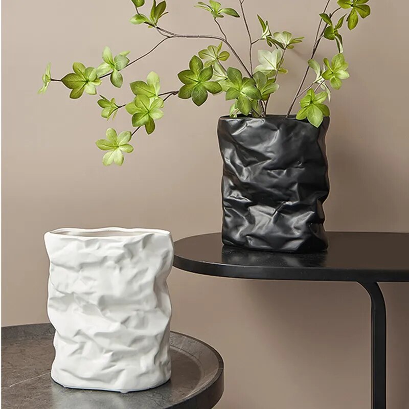 Heimat Kunsthandwerk Dekor Vase nordisch Faltige Papiertüte Blumentopf Blumen Kunst Einsatz Schreibtisch Ornamente Bestes