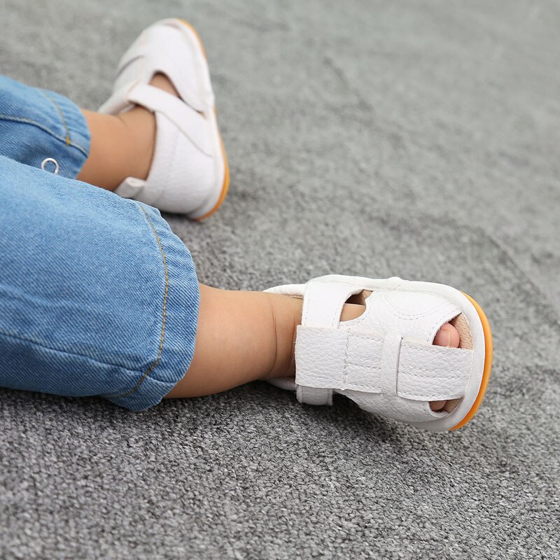 Zomer Schoenen Baby Jongens Meisjes Sandalen Zacht Leer Jongens Prewalker Zachte Zool Lederen Strand Sandalen Baby Peuter Schoenen