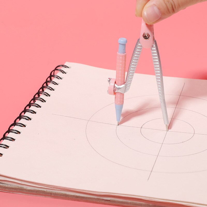Student Set of Compasses Automatic Pencil Writing Stationery Office Protractor Compass Kid Geometry Mathematics Teaching Aids