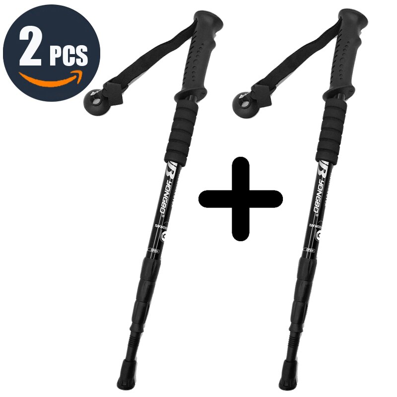 Bâton De Randonnée Anti-Choc ProsourceFit Avec Boussole - Réglable 66-135cm