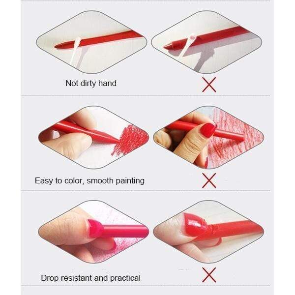 Crayones triangulares de cera no tóxicos para niños, suministros de dibujo, crayones borrables, suministros de arte, escuela, kingdergarter supp, 36 colores