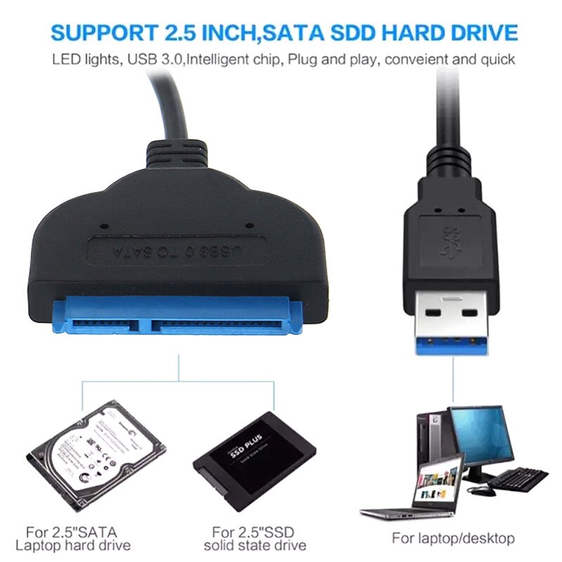 Usb Sata Cable Sata 3 To Usb 3.0 Adapter Computer Cables Connectors Usb Sata Adapter Cable Support 2.5 Inches Ssd Hdd Hard Drive