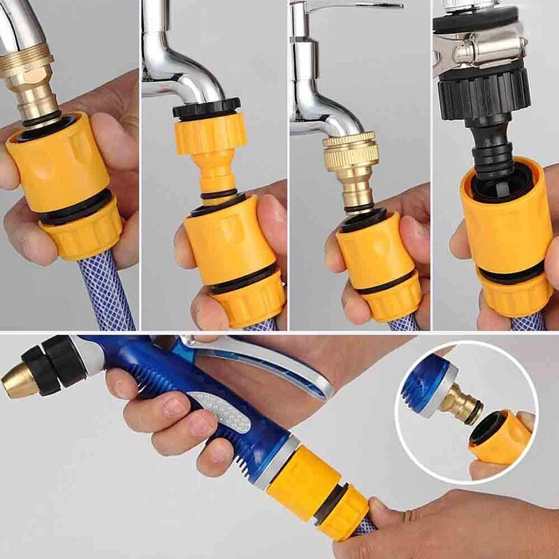 22/31 Pcs Garden Hose Connector Set Watering Extender Coupling Joint Adapter Double Hoses Plastic Quick Connectors Accessories