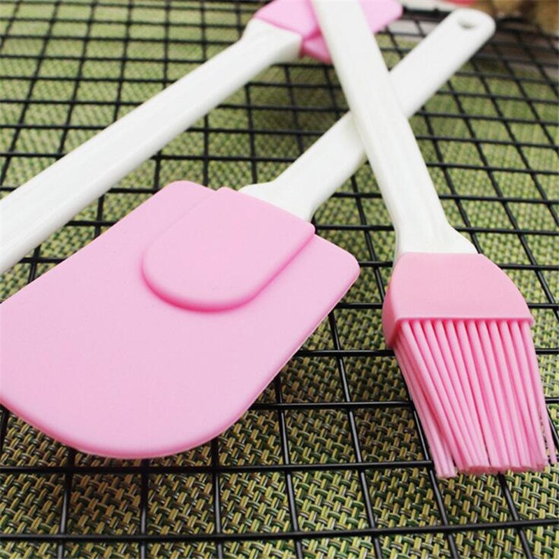 Hometree Keukengerei Siliconen Drie Sets Bakken Saus Borstel Boter Koken Spatel Cookie Pastry Schraper Cake Bakken Tool H147