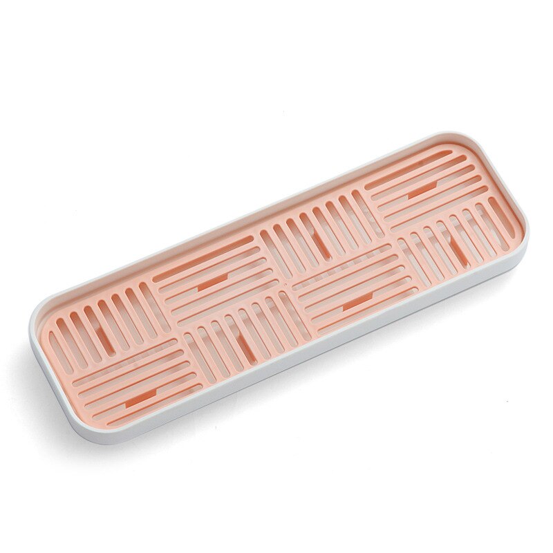 Aanrecht Organzier Zeep En Spons Houder Fles Cup Servies Lekbak-Opslag Tray Tool Voor Afwas Spons scrubber: Small pink