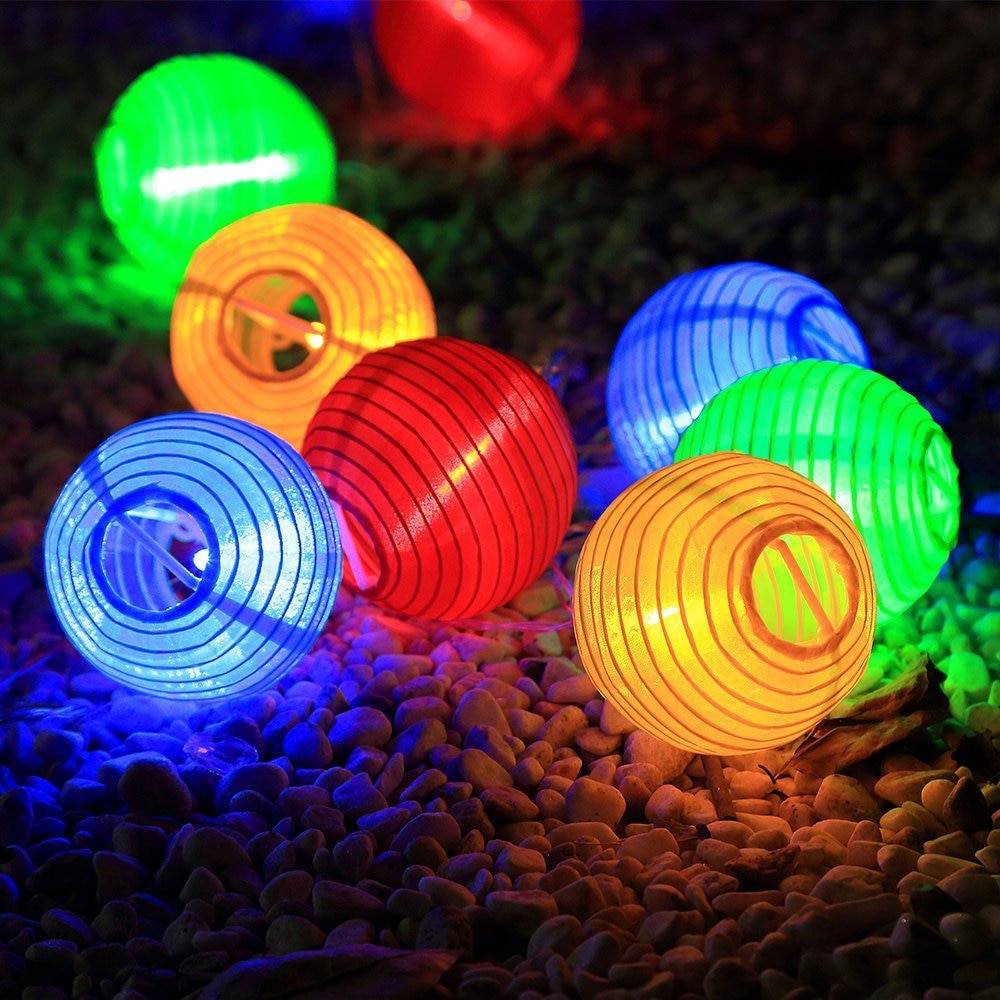 30 led julesolor lys utendørs varmhvite strenglys lanterne solcelledrevet vanntett lyslist for hagedekorasjon