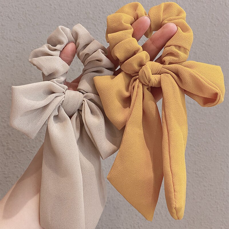 Cinta elástica para el pelo para mujer, lazo con nudo de Color sólido, adorno para el pelo, coletero, accesorios para el cabello