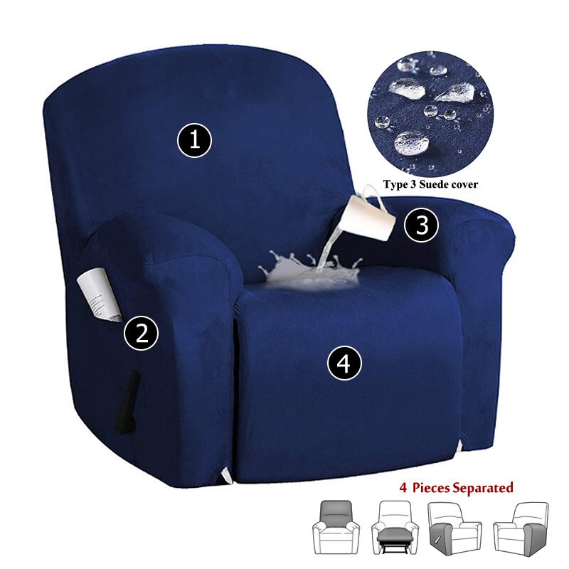Suede Recliner Sofa Cover All-inclusive Massage Deck Lazy Boy Chair Covers Lounge Single Seat Couch Slipcover Armchair Cover