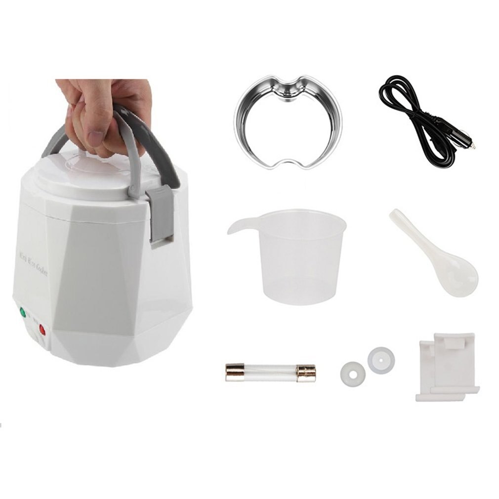 Car Rice Cooker 24v Truck 1.6l Rice Cooker Mini Rice Cooker 2 People -3 People White Safe Portable Insulation: Default Title