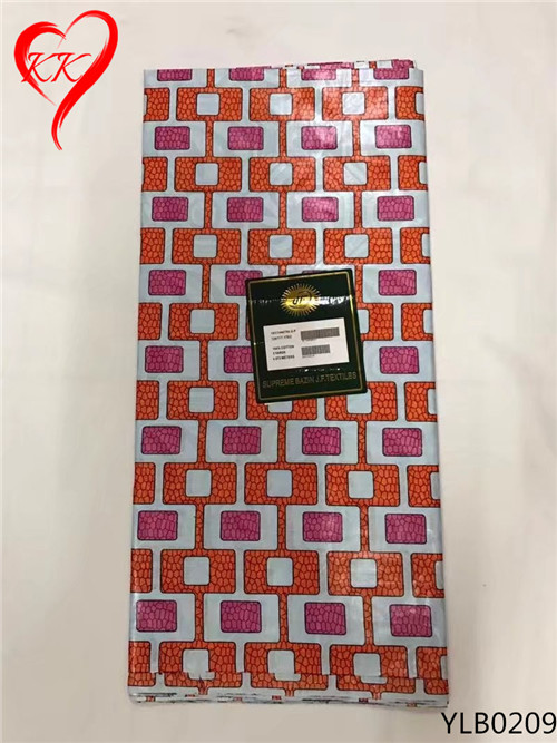 Beau tissu bazin 100% coton bazin riche getzner africain bazin riche tissu pour les femmes robes YLB0207-YLB0212: YLB0209