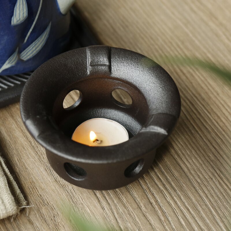 Estufa pequeña de cerámica de estilo japonés, estufas de té cálido, calentador de velas, kungfú chino, accesorios de juego de té, Base de tetera, luces nocturnas