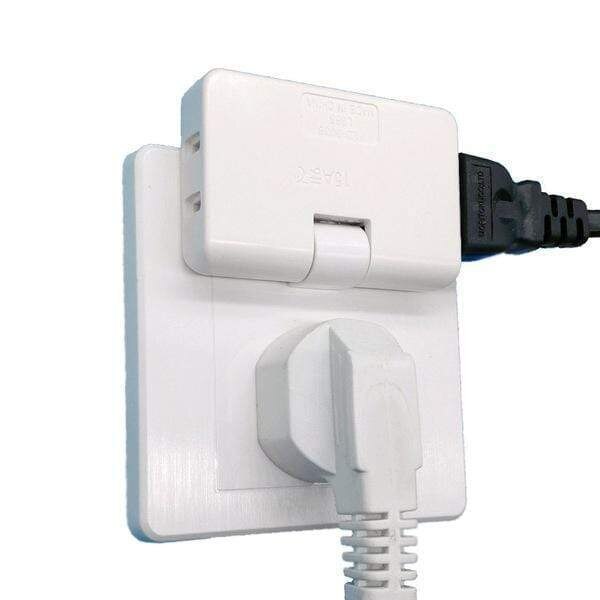 Us standard 2 stk roterbar stikkontakt adapter 1- i -3 180 grader utvidet multi-plugg mini slim trådløs stikkontakt adapter lys