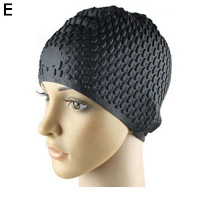 Swimming Caps Men and Women Waterproof Large Ear Plug hats Protect Swim Swimming Supplies Silicone Cap Swimming X9L3: E