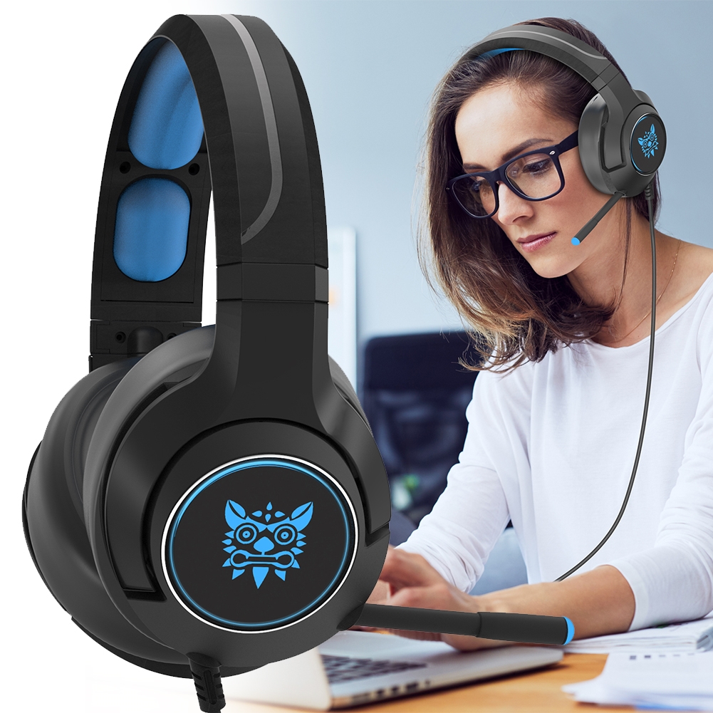 Stereo gaming ruisonderdrukkende bekabelde headset pc laptop 3.5mm met microfoon xbox-one surround stereo verstelbare headset
