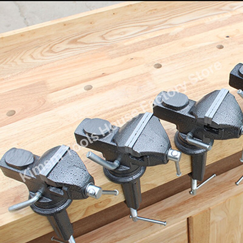Bench Vise Jaw Width 80mm 360 Degree Swivel Cast Iron Tabletop Vice Multifunctional Heavy Clamp Non-slip Rubber Pad Accessories