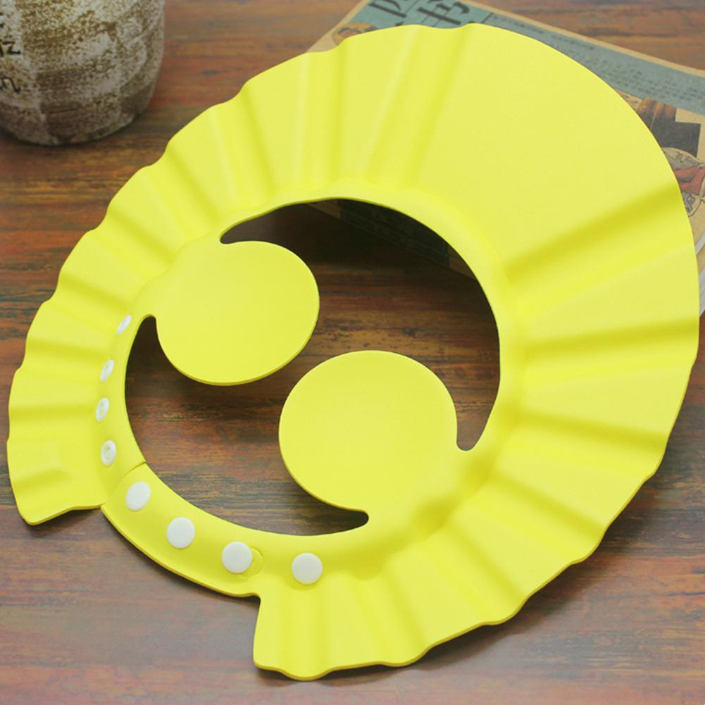 Baby Shower Cap Hair-Cutting Cap Ears Protecting Adjustable Hat shampoo cap: yellow