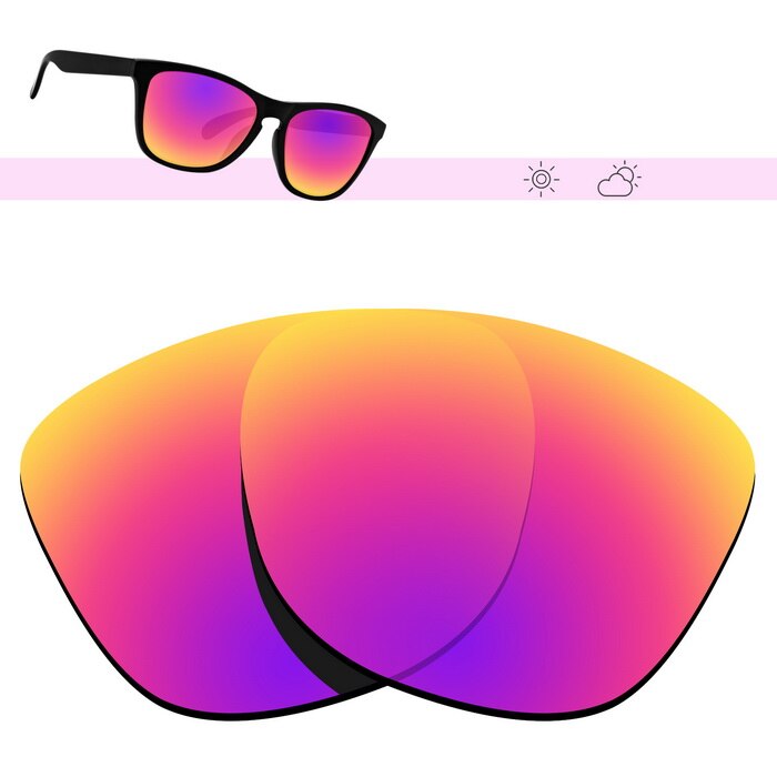 Glintbay polariserade ersättningssolglasögonglas för oakley frogskins-flera alternativ: Midnattssolsspegel
