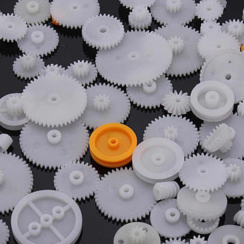 64 type plast krone gear enkelt dobbelt reduktion motor gear snekkegear