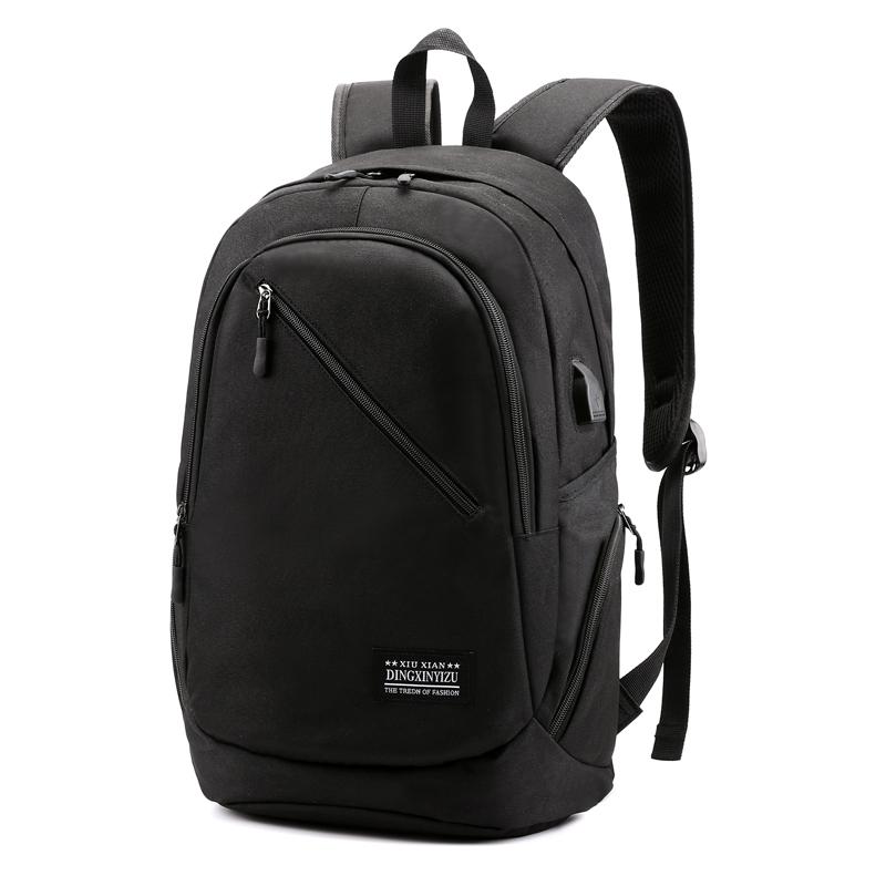 Nylon Rucksack Männer Rucksack Laptop Bagpack Wasserdichte Reise Schulter Tasche Rucksack Männlichen Zurück Pack Rucksack Rucksack: Schwarz