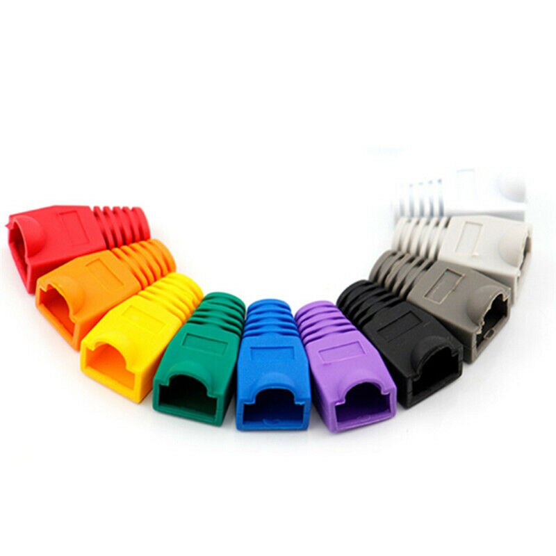 RJ45 Connector Netwerk Plug Schede Kabel Plug Kabel Einden Plug Connector Cover Laarzen Cap 100 Stks