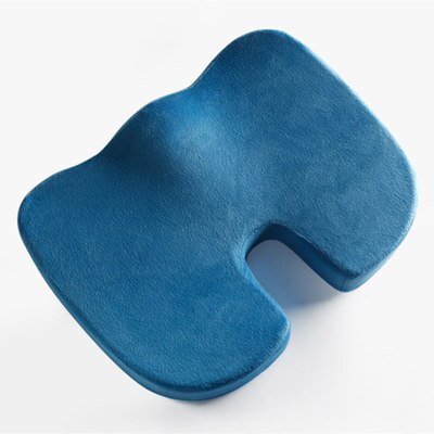 cojín de esponja de Gel cómodo, cojín de espuma con memoria para asiento, cojín en forma de U anti-hemorroides para silla de oficina, cojín para asiento de coche: VelvetBlue / Foam Inner Cusion