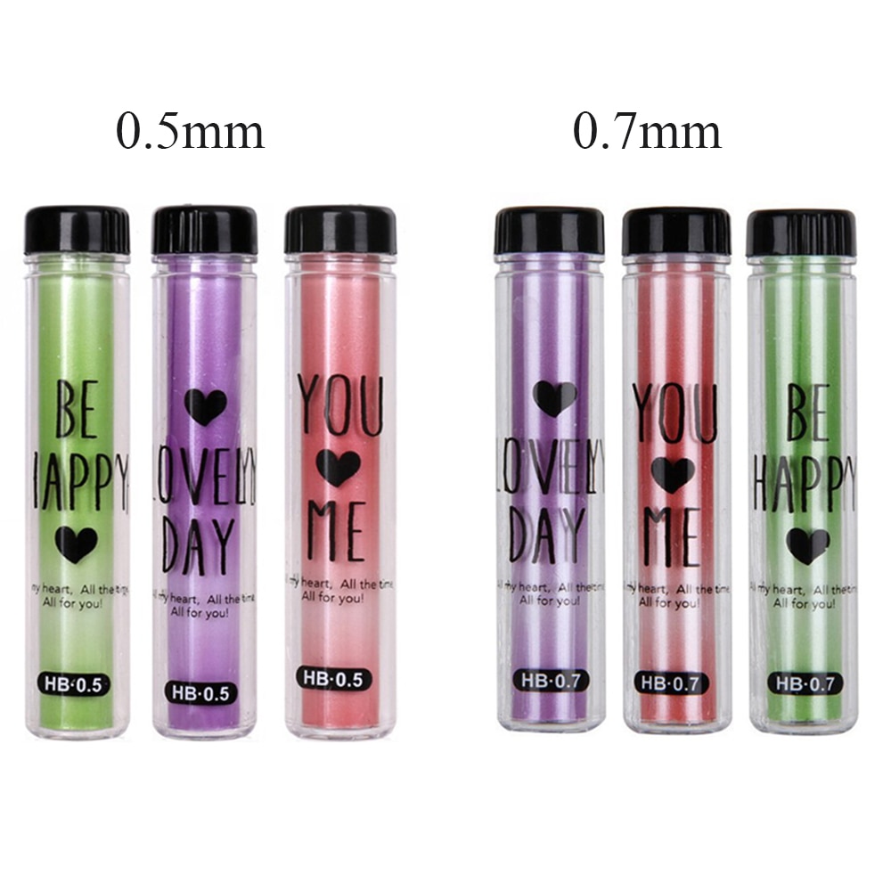 3 Boxes 0.5mm/0.7mm HB Mechanical Pencil Lead Rod Graphite Automatic Refill Office School Writing Drawing Tools Random Colors