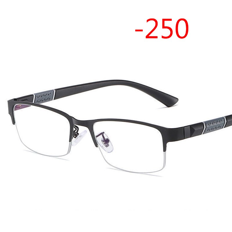 Outdoor Intelligent Photochromic Myopia Glasses Men Women Anti-Blue Ray Anti-fatigue Computer Myopia Eyeglasses Half-Frame 2.5: -250