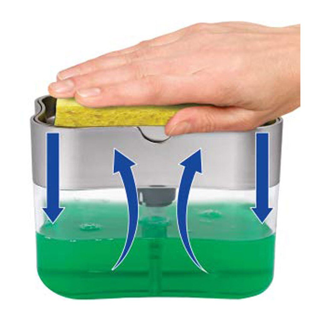 Best selling producten 2-in-1Sponge Rack Zeepdispenser Zeepdispenser En Spons Caddy 13 Gram ondersteuning