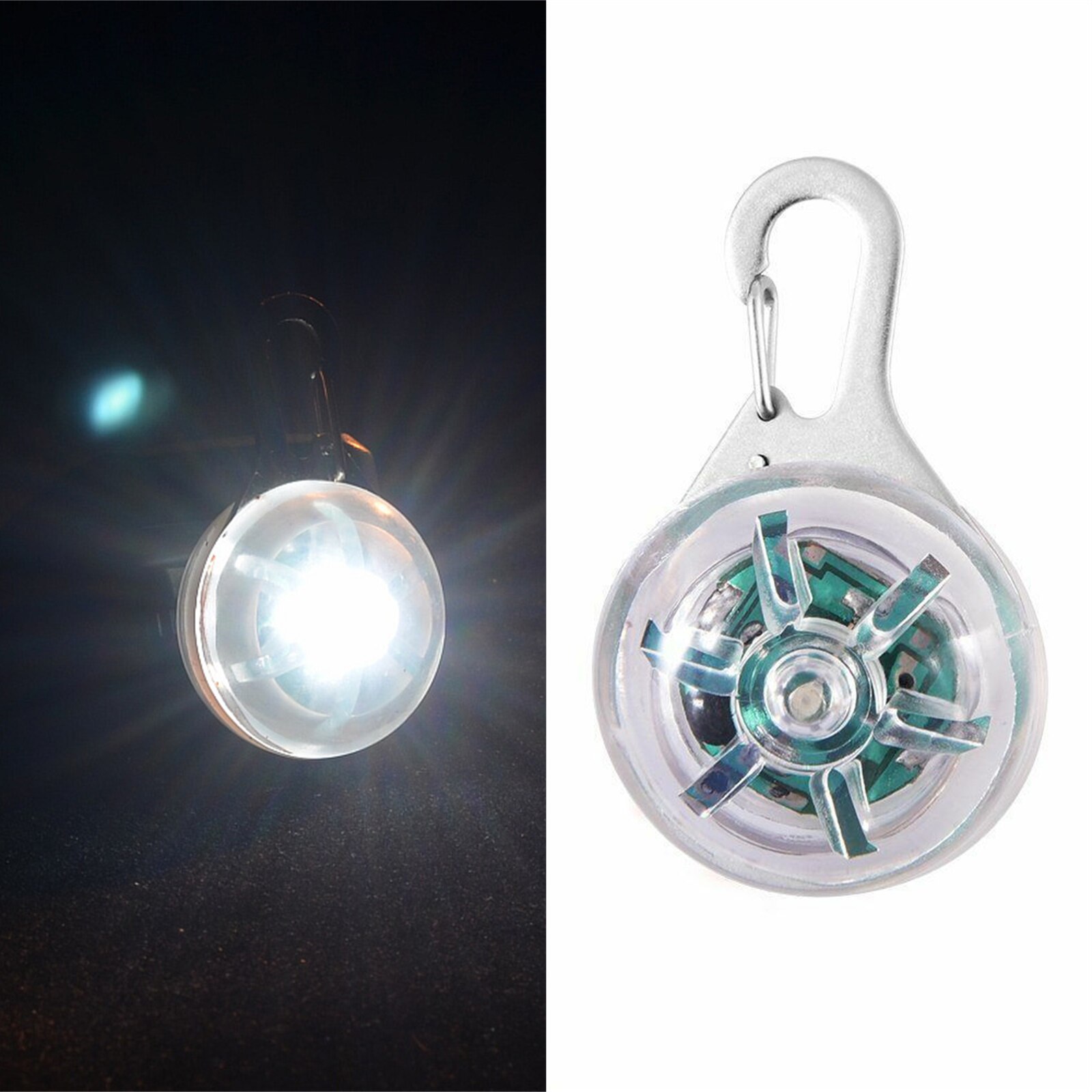 Collier lumineux à LED pour chat, pendentif lumineux, décoration, ornement, accessoires pour petits animaux de compagnie, chaton, sécurité nocturne: Clear White