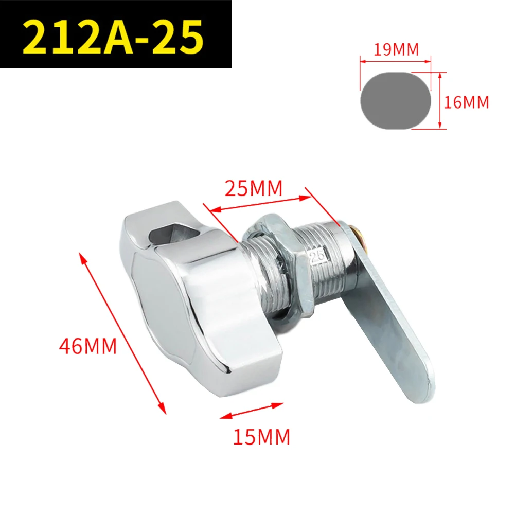 Cerradura de leva para armario, candado para puerta de armario, aleación de Zinc sin llave, buzón, cerradura para puerta de armario, herrajes para muebles, 16/20/25/30mm: Marrón grisáceo