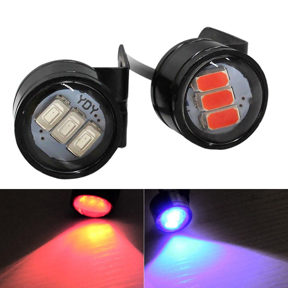 12V Motorcycle LED Eagle Eye Light DRL Daytime Running Light Reverse Parking Signal Yellow Sky Blue Red Eagle Eye Light LED