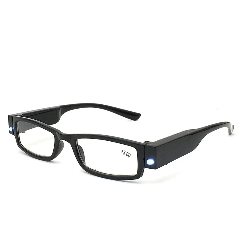 Klassnm-gafas de lectura con luz Led para hombre y mujer, lentes de aumento para presbicia nocturna, dioptrías + 1- + 4