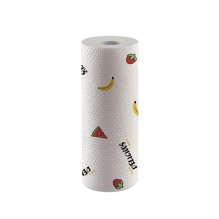 Papel de cocina suave y fuerte, paños de limpieza desechables, húmedo y seco de doble uso, elimina el aceite para el baño y la cocina: Fruit