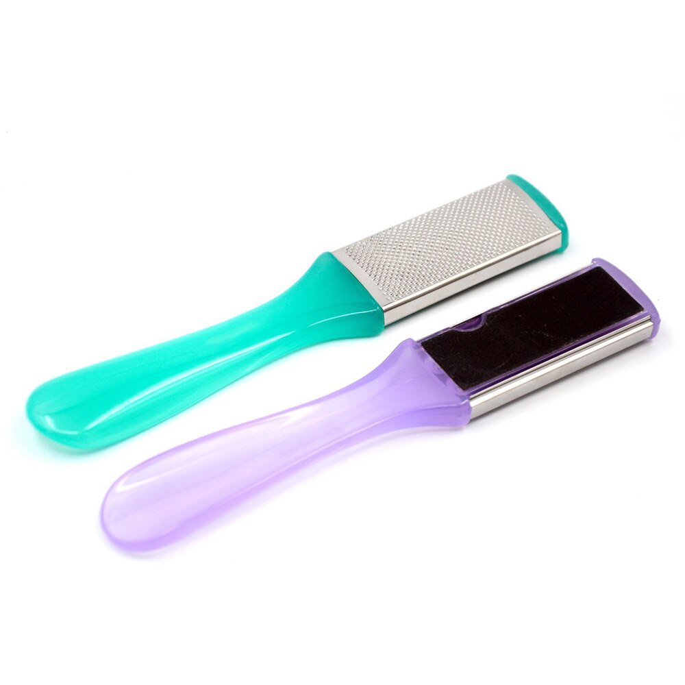 2PCS Stainless Steel Dual Sided Pedicure Foot File Skin Foot Clean Scraper (Random Color)