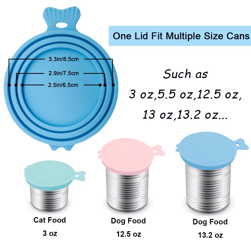 Silicone Dog Cat Bowl Lid Stretch Universal Pet Can Lids Bowl Cover Food Fresh Microwave Covers Pet Supplies Fish Shape
