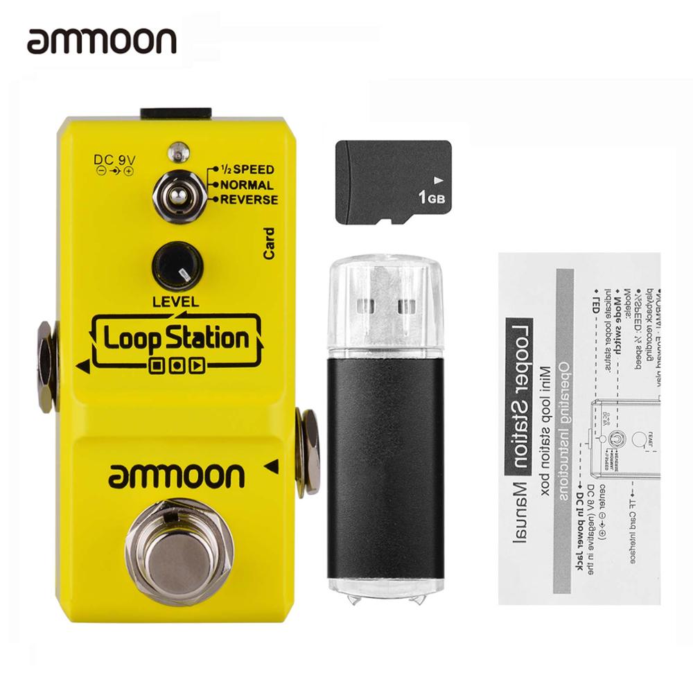 ammoon POCK LOOP Looper Guitar Effect Pedal 11 Loopers Pedal Loop Electric Guitar Pedal Reverse True Bypass Guitar Accessories: Loop Station Yellow