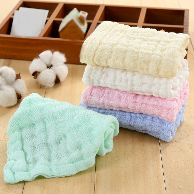 Small Towel 25*25cm Soft Cotton Hand Towel for Adults and Children Handkerchief Quick-Dry Bathroom Solid Color Face Towel