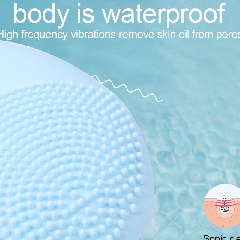 2020 nuova spazzola per la pulizia del viso in silicone mini massaggio elettrico strumento per la pulizia del viso impermeabile spazzola per la pulizia dei pori del viso profondo morbido