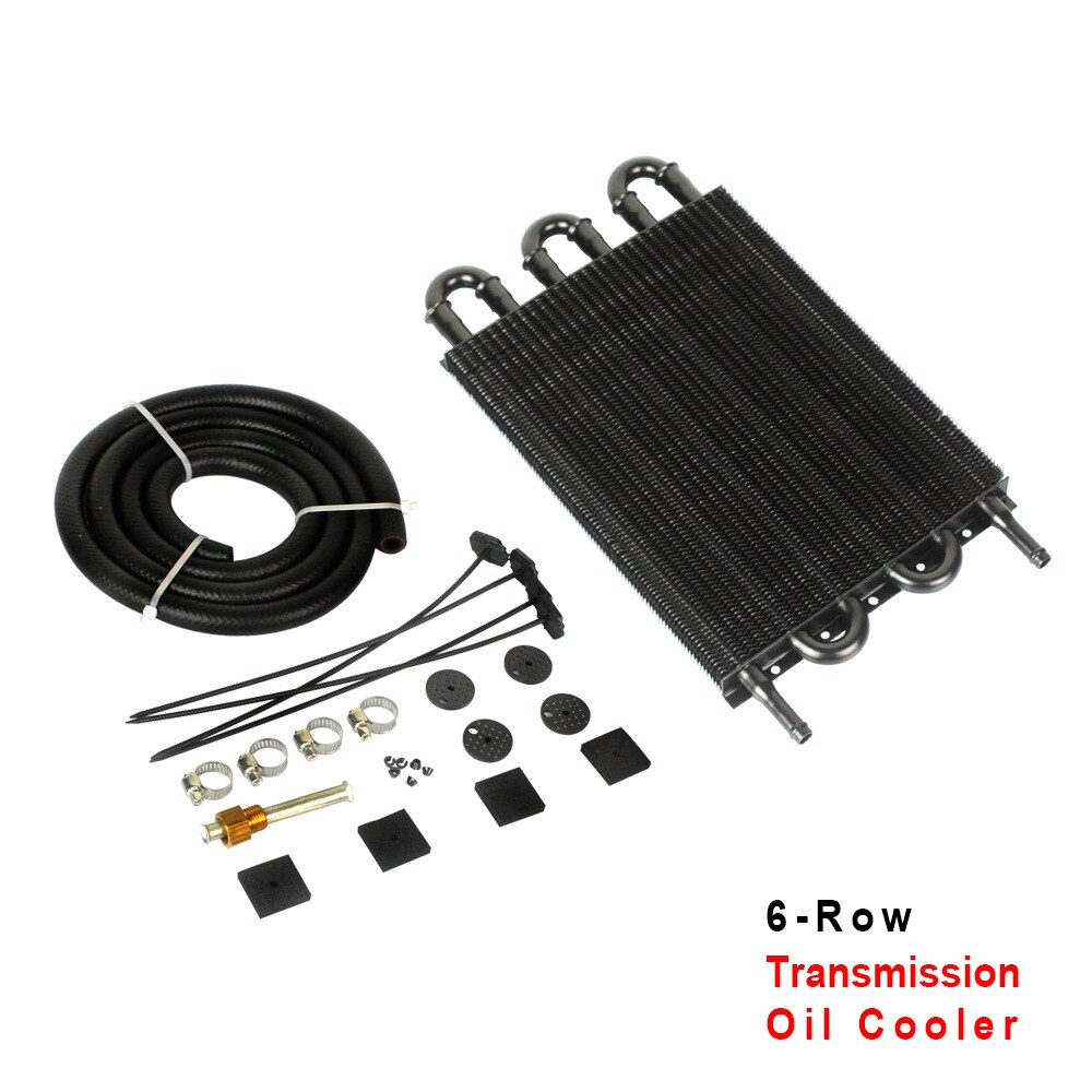 Motor racing oliekøler kit universal auto bil radiator intercooler aluminium racing motor transmission oliekøler kit: Militærgrøn