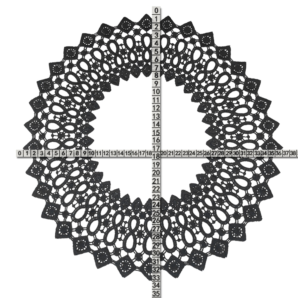 Hvid sort mælk silke hul diy broderi halsudskæring krave tøj syning af applikation dekor tilbehør