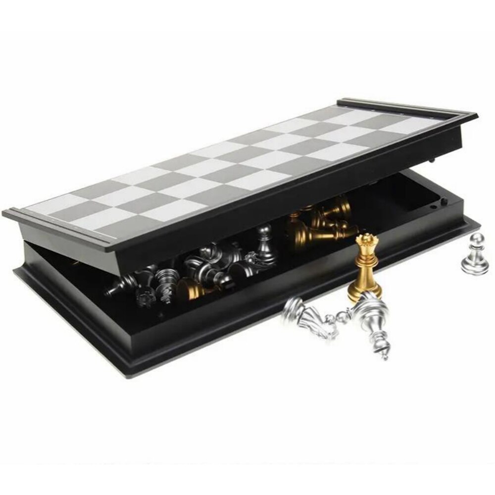 Schaakspel Middeleeuwse Schaakspel Schaakbord 32 Goud Zilver Schaakstukken Magnetische Board Figuur Sets Szachy Checker Met Doos