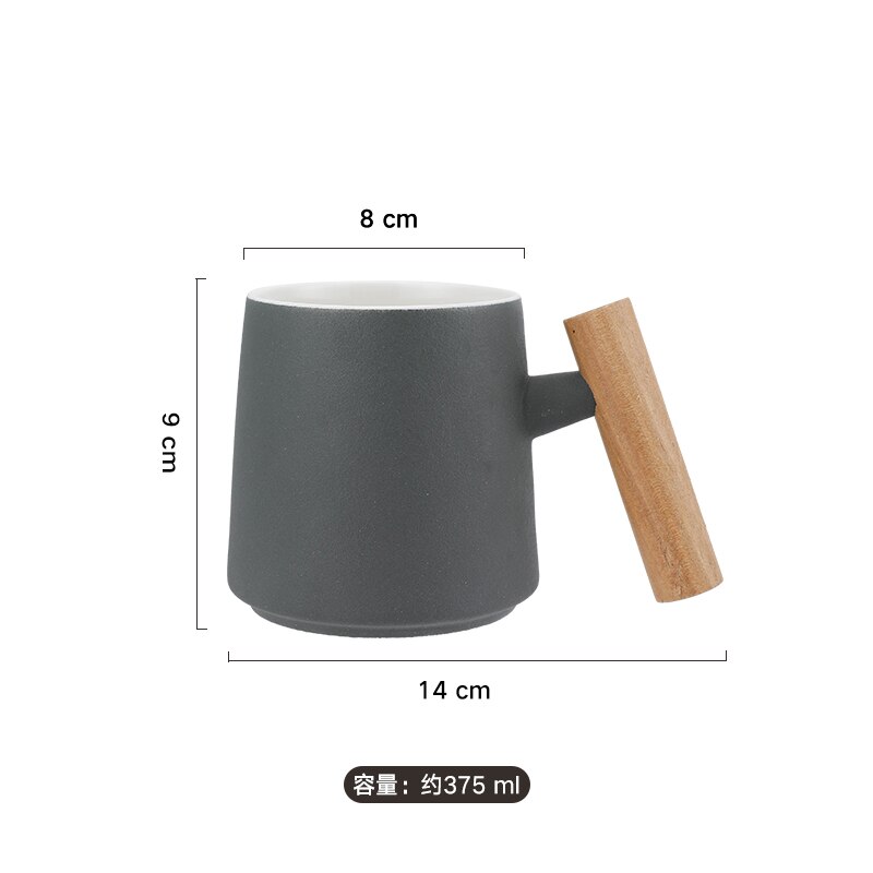 Juego de tazas de boca de cerámica con mango de madera, accesorios de decoración para el baño, hogar, Hotel, 3 unidades: F-1pcs