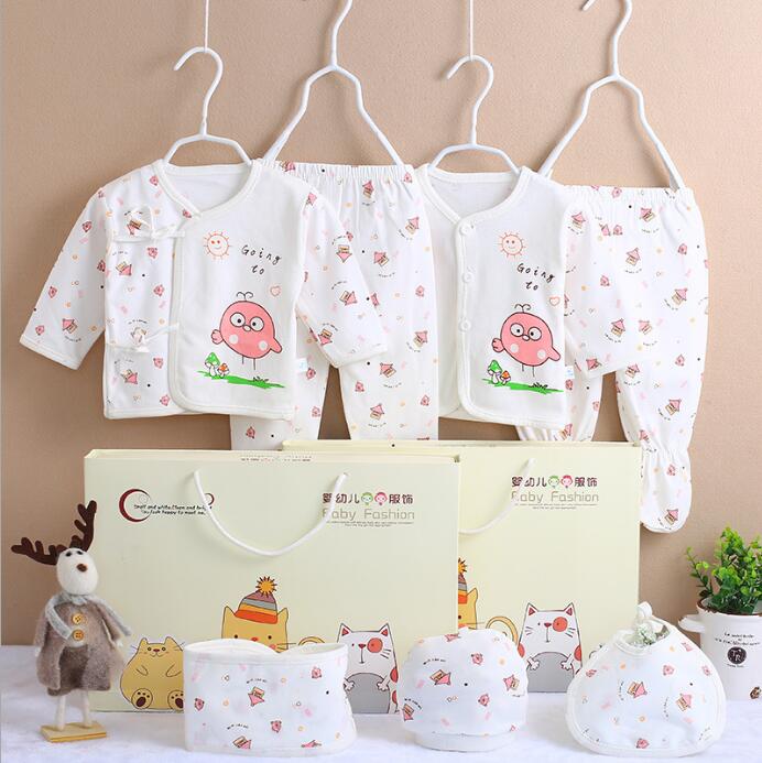 Ensembles de vêtements pour bébés | Ensemble en coton, pour -né fille garçon, chemise + pantalon + barboteuse + chapeau + culottes, ensemble de 7 pièces: CJM036P