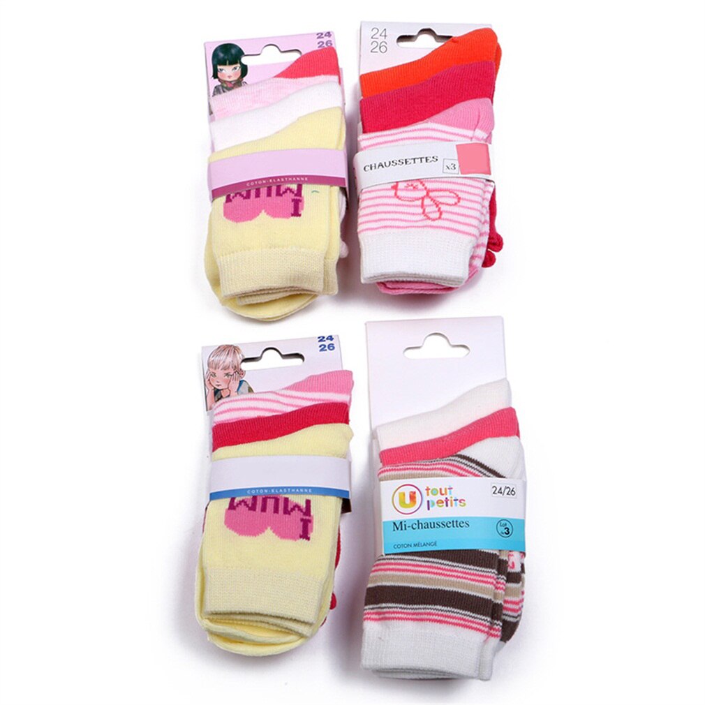 Coloridos calcetines de algodón para niños y niñas, calcetín cálido antideslizante, Unisex, 6/12 pares/3 paquetes: Default Title