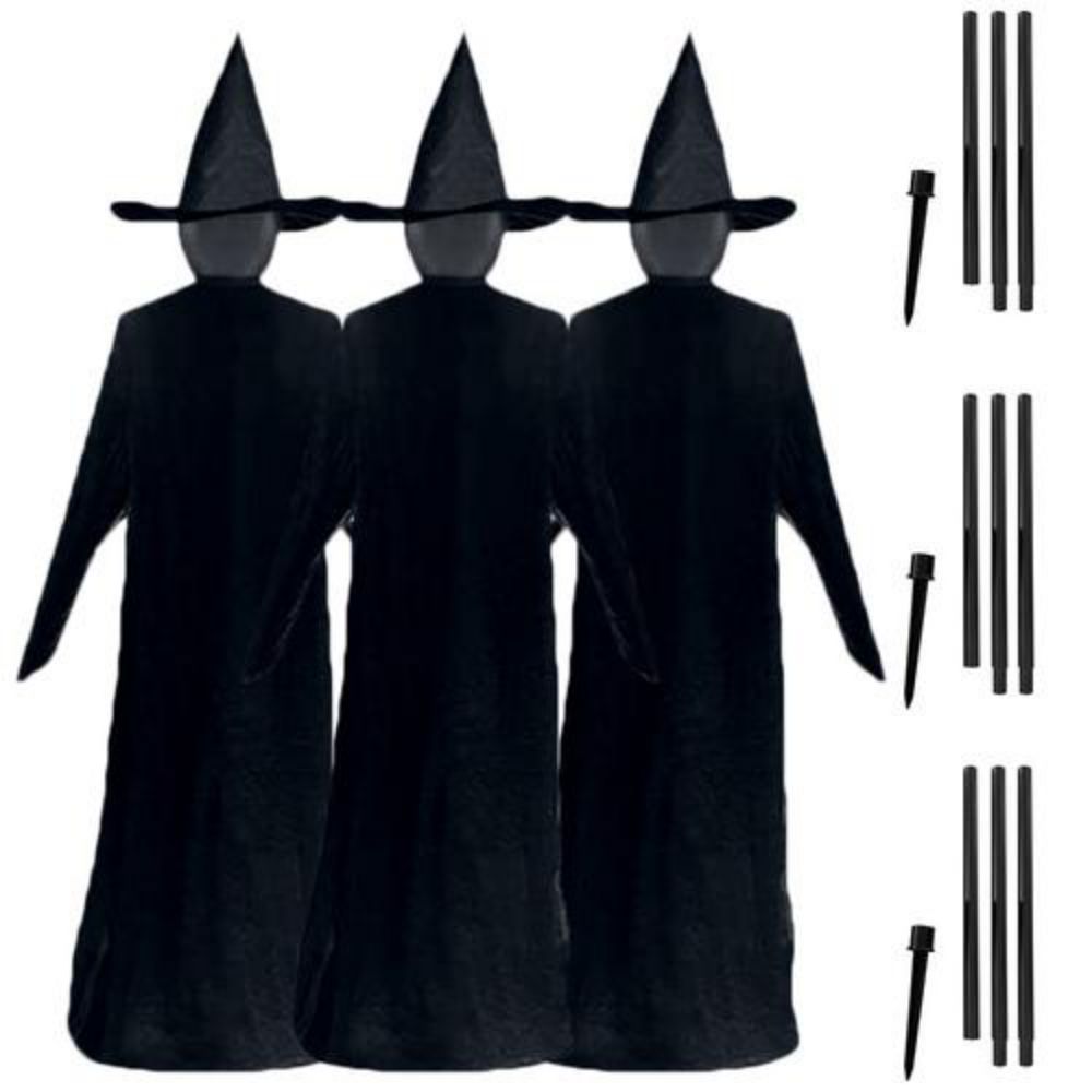 1.7m valaistua noitaa panoksilla halloween-koristeita ulkona kädestä pitäen huutaen noidat ääni aktivoitu anturi sisustus: 3 kpl