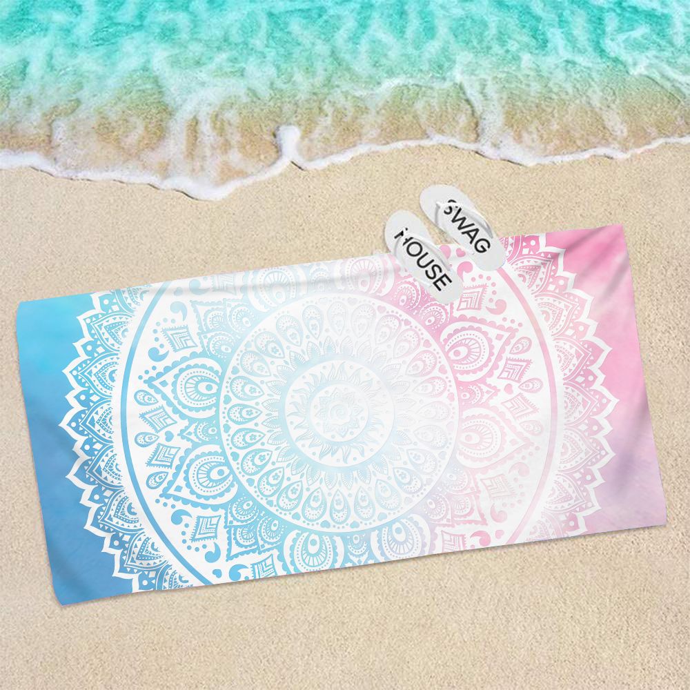 70*140 Boho Mandala Surf Poncho Microfiber Badhanddoek Strand Handdoeken Snel Droog Strand Mat Volwassen Strand Handdoeken Vrouwen bloemen Cover Ups: ST-XCMTL01-20