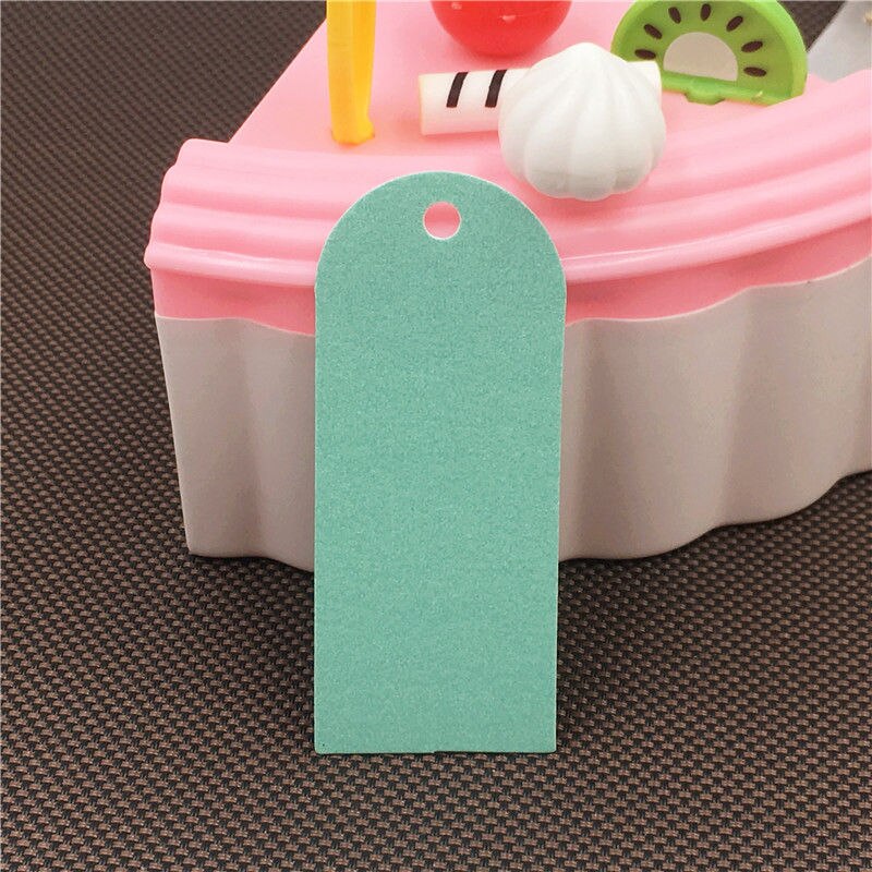 100 unids/lote artesanía de etiquetas colgantes para ropa zapatos y bolsos etiquetas respetuoso del medio ambiente etiquetas, tarjetas de nota de papel de etiquetas de precio: Lake blue 6x2cm