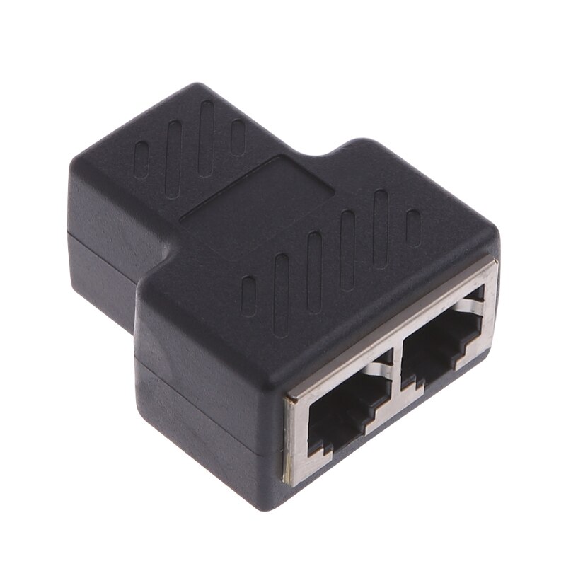 1 To 2 Ways LAN Ethernet Network Cable RJ45 Female Splitter Connector Adapter